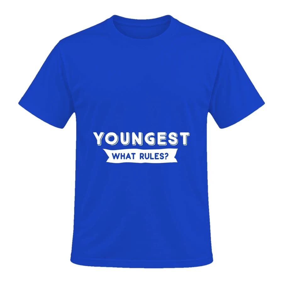 T-shirt — Youngest what rules — الأمام — أزرق